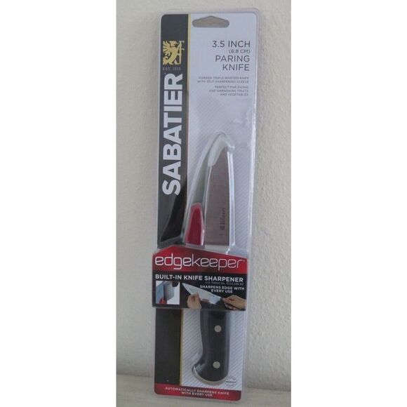 Sabatier Stainless Steel 3.5" Black Paring Knife w/Self-Sharpening Sleeve - Picture 1 of 6